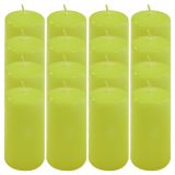 Zestaw świec filarowych, 10 cm, Ø 5 cm, jasnozielone, 16 szt