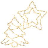 Dekoracja LED na Święta, gwiazda i choinka 2x50LED