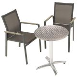 Zestaw ogrodowy stolik bistro i 2 krzeseła, szary