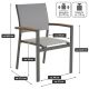 Zestaw ogrodowy stolik bistro i 2 krzeseła, szary