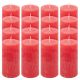 Zestaw świec rustykalnych, 10 cm, Ø 5 cm, czerwony, 16 szt.