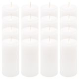 Zestaw świec rustykalnych, 10 cm, Ø 5 cm, białe, 16 szt.