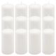 Zestaw świec słupkowych, 11,5 cm, Ø 6 cm, biały, 12 sztuk.