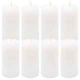 Zestaw świec rustykalnych, 10 cm, Ø 5 cm, białe, 8 szt.