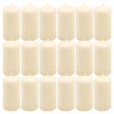 Zestaw świec filarowych, 11,5 cm, Ø 6 cm, kremowe, 18 szt.