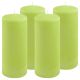 Zestaw słupkowych świec, 25 cm, Ø 10 cm, jasnozielony, 4 szt