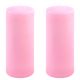 Zestaw słupkowych świec, 25 cm, Ø 10 cm, różowy, 2 sztuki.