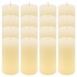Zestaw świec rustykalnych, 10 cm, Ø 5 cm, kremowy, 16 szt.