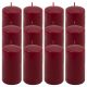 Zestaw świec słupkowych, 11,5 cm, Ø 6 cm, bordowy, 12 szt