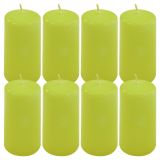 Zestaw świec filarowych, 10 cm, Ø 5 cm, jasnozielone, 8 szt.