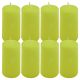 Zestaw świec filarowych, 10 cm, Ø 5 cm, jasnozielone, 8 szt.