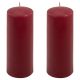 Zestaw świec słupkowych 20 cm Ø 7,5 cm, bordowy, 2 szt.
