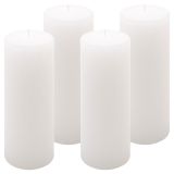 Zestaw świec rustykalnych, 20 cm, Ø 7,5 cm, biały, 4 szt.
