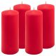 Zestaw świec słupkowych, 20 cm, Ø 7,5 cm, czerwony, 4 szt.