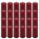 Zestaw świec filarowych, 10 cm, Ø 5 cm, bordowy, 24 szt.