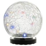 Oświetlenie solarne kula szklana 10 LED, wielokolorowe, 11cm