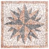 Mozaika marmurowa, motyw Róża Wiatrów, 90 x 90 cm