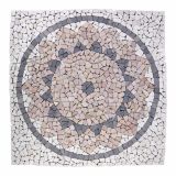 Mozaika marmurowa, motyw Słońca, 90 x 90 cm.