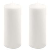 Zestaw słupkowych świec, 25 cm, Ø 10 cm, biały, 2 sztuki.