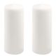 Zestaw słupkowych świec, 25 cm, Ø 10 cm, biały, 2 sztuki.