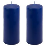 Zestaw słupkowych świec, 25 cm, Ø 10 cm, niebieski, 2 sztuki