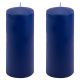 Zestaw słupkowych świec, 25 cm, Ø 10 cm, niebieski, 2 sztuki