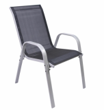Krzesło ogrodowe BARI czarne, stalowe, sztaplowane 90x55x65