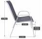Krzesło ogrodowe BARI czarne, stalowe, sztaplowane 90x55x65