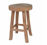 Stołek z litego teaku Divero, ręcznie wykonany, uniwersalny