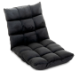 Czarny fotel podłogowy Relax Lounger, welur, 5 pozycji