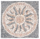 Mozaika marmurowa Rosone Sonne 90x90 cm szara kremowa różowa