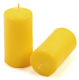 Żółte świece słupkowe 5x10 cm, 16 sztuk, długi czas palenia