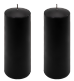 Świece parafinowe czarne 20 cm, 2 szt., bez zapachu, 80h