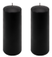 Świece parafinowe czarne 20 cm, 2 szt., bez zapachu, 80h