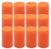 Rustykalne świece pomarańczowe 12 sztuk 6,8x11,5 cm