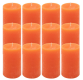 Rustykalne świece pomarańczowe 12 sztuk 6,8x11,5 cm