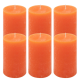 Rustykalne pomarańczowe świece słupkowe 6,8x11,5 cm, 6 szt.
