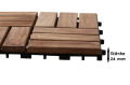 Płytki drewniane teak 30x30 cm na balkon i taras, 22 sztuki