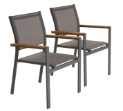 Krzesła ogrodowe aluminiowe, sztaplowane, 2 sztuki, antracyt