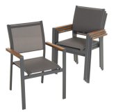 Krzesła balkonowe sztaplowane aluminiowe 4 szt. antracyt