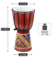 Djembe ręcznie malowany 30 cm mahoniowy, kozia skóra