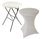 Składany stół barowy z pokrowcem szarym 80x110 cm