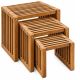 Zestaw 3 stolików pomocniczych z impregnowanego drewna teak