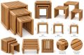 Zestaw 3 stolików pomocniczych z impregnowanego drewna teak
