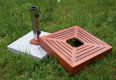 Podstawa z granitu, stali nierdzewnej z drewnianą nakładką kwadratowa pod parasol 40 kg