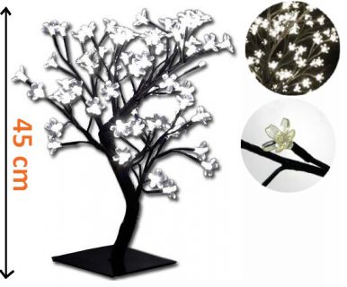 Oświetlenie dekoracyjne LED - drzewo z kwiatami, chłodne białe