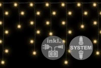 Diled lampki oświetleniowe wygląd deszczu - 80 LED ciepły biały + zasilanie