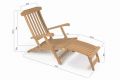 Leżak Garth z drewna tekowego z podnóżkiem
