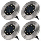 Komplet 4 szt. Lampa solarna Garth wbudowana ogrodowa LED