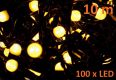 Lampki świąteczne 100 MAXI LED - Światełka ciepłe białe - 10m
